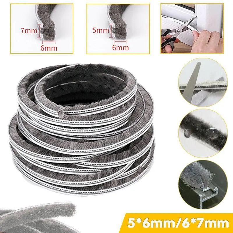 10M Hairy Seal Brush for Door & Window Draught Exclusion - 5x6mm（10M）