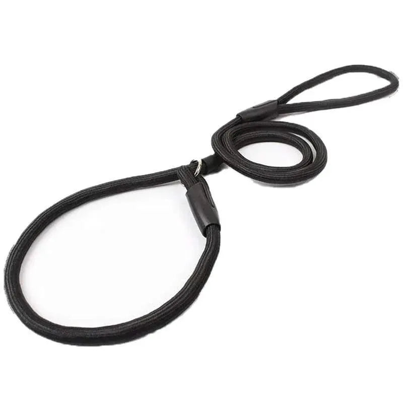 Dog Training Correction Leash Lead Cesar Puppy Pets Millan Slip Nylon Rope 10*140mm - Black