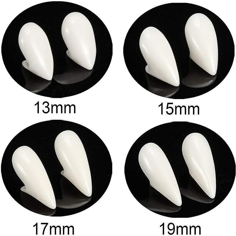 Cosplay Vampire Fangs Fake Teeth for Halloween Costume Party Dress Up 2PCS Prop Set - 19mm-1Piar