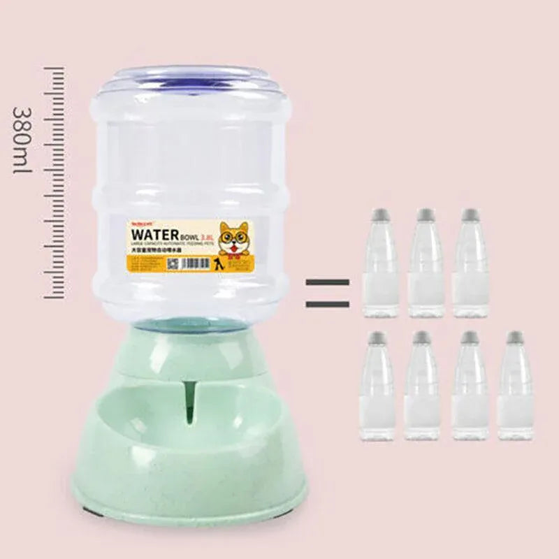 Automatic 3.8L Water Feeder Pet Dog Cat Puppy Dispenser Feeder Bowl Bottle - Grey