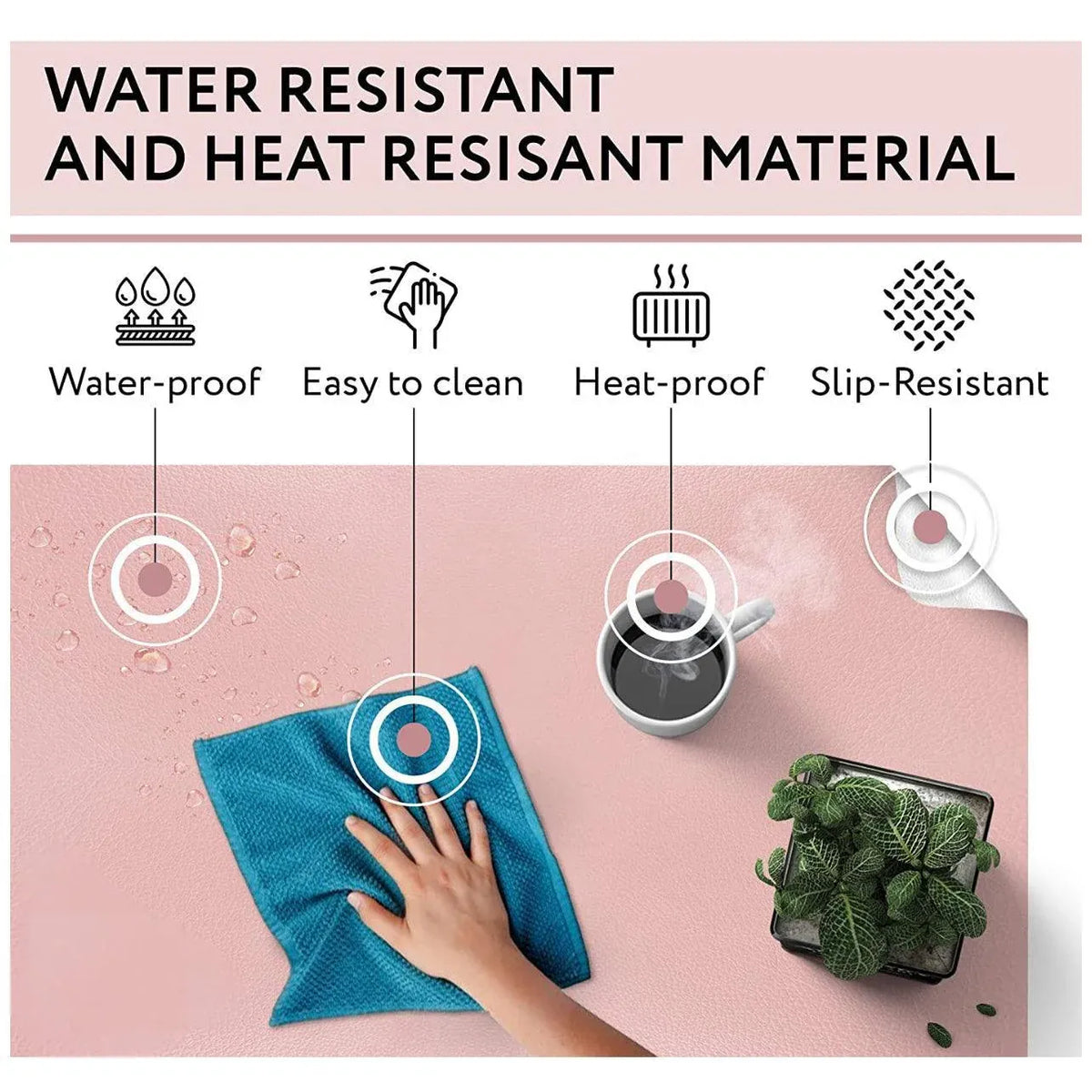 Large Leather Gaming Mouse Pad Waterproof Desk Keyboard Mat 120 x 60cm - Grey
