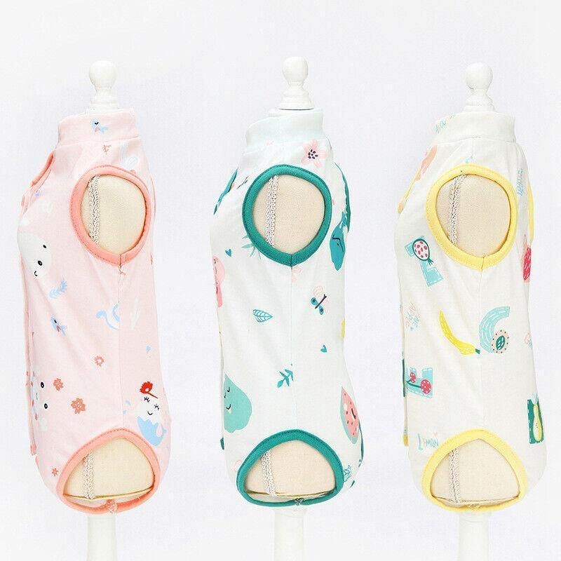 Pet Cat Postoperative Recovery Suit Pet Surgery Clothing Sterilization Weaning Green - L(Bust: 44cm Length: 34cm)