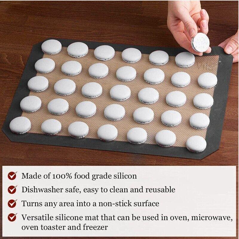 Silicone Baking Mat Non Stick Reusable Sheet for Pastry Dough Cookie Oven Bakeware - Red 4PCS(2*30X21+2*42X29.5CM)