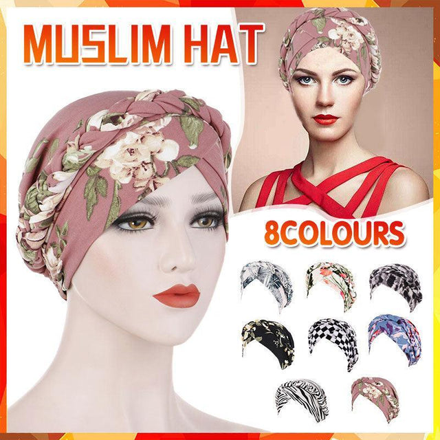 Women Floral Turban Head Wrap Cap Comfortable Chemo Headscarf Headwear - Pink