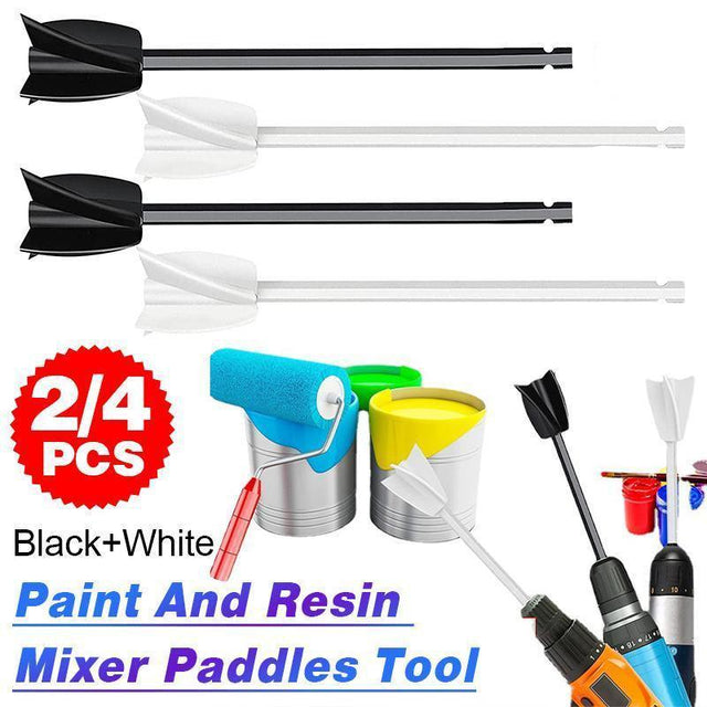 Epoxy Mixer Attachment For Drill Reusable Paint Resin Mixer Paddles Tool - 2PCS