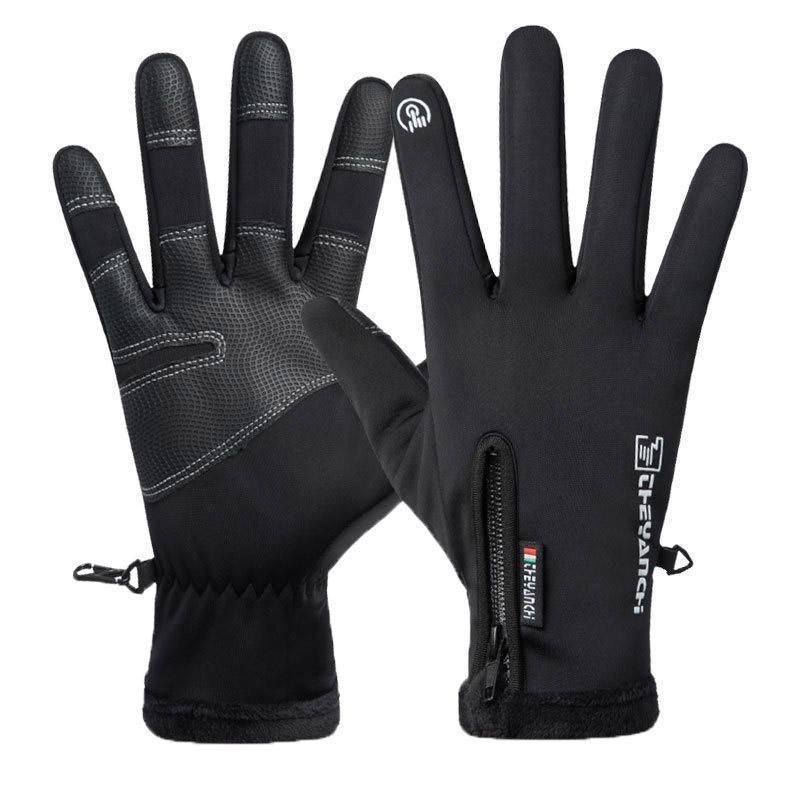 Winter Gloves Thermal Touch Screen Thermal Windproof Warm Black - M