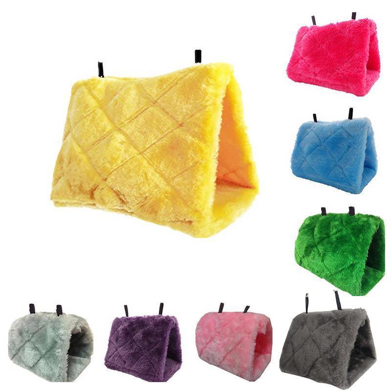 Pet Bird Parrot Parakeet Budgie Warm Hammock Cage Hut Tent Bed Hanging Cave - Yellow