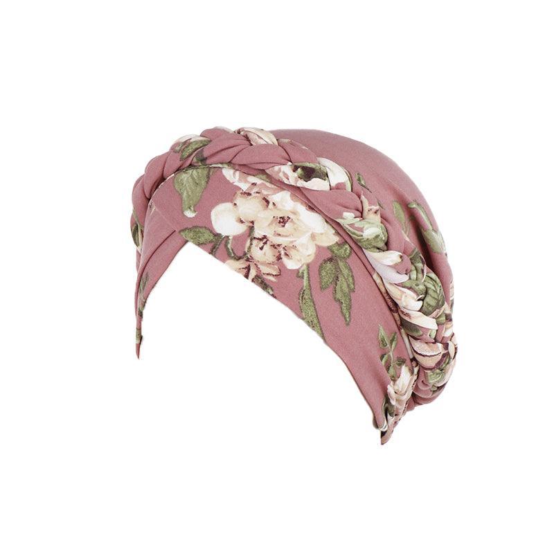 Women Floral Turban Head Wrap Cap Comfortable Chemo Headscarf Headwear - Black