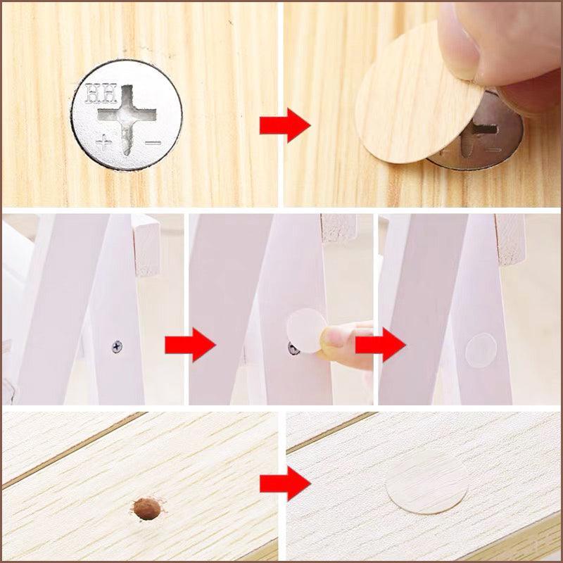 54 X Self Adhesive Decorative Screw Cover Caps Holes Cams Furniture Kitchen 20mm - PC 107
