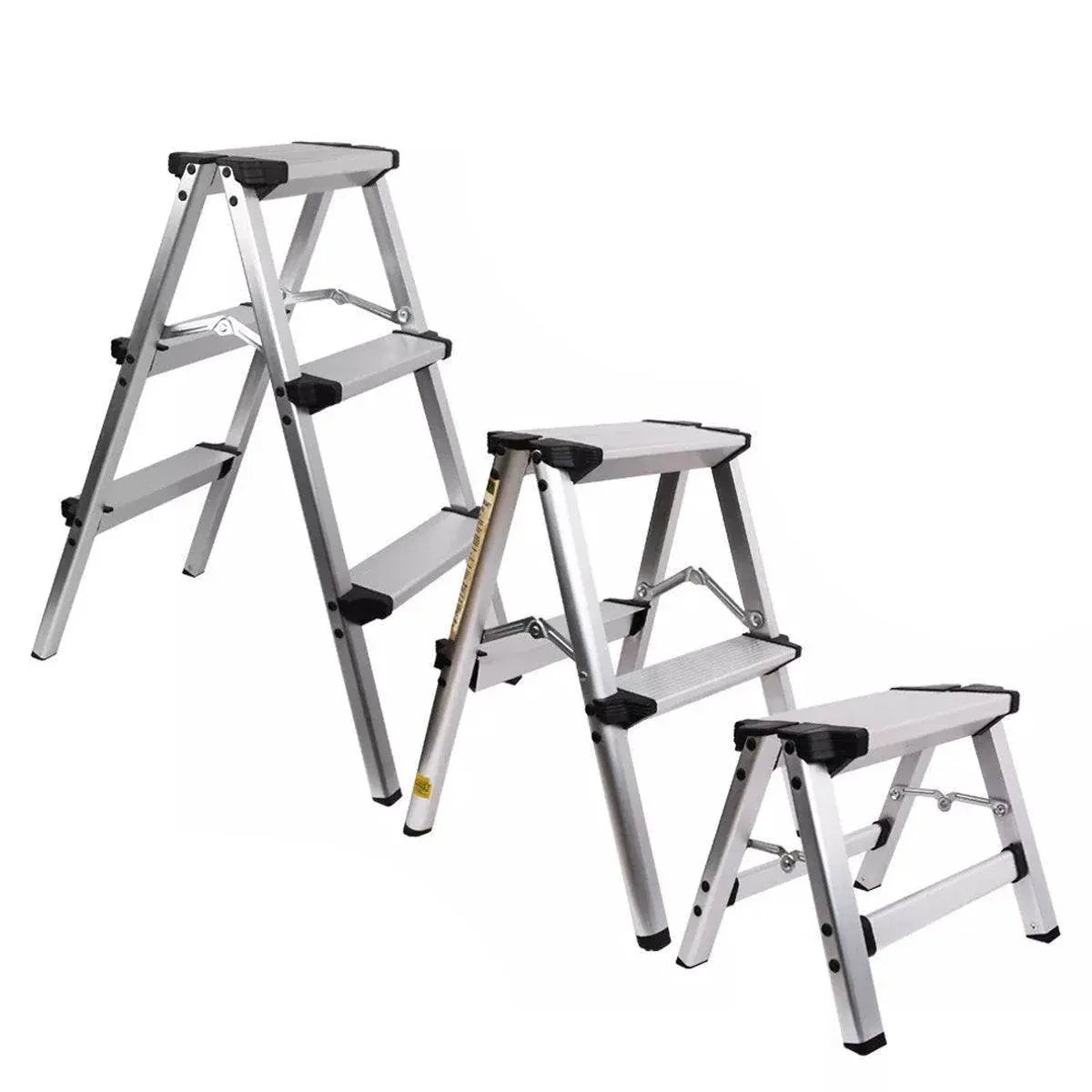 Portable Aluminium 1-3 Step Folding Ladder Anti-Slip Frame Stool for Home Use - 1 step Folding Ladder