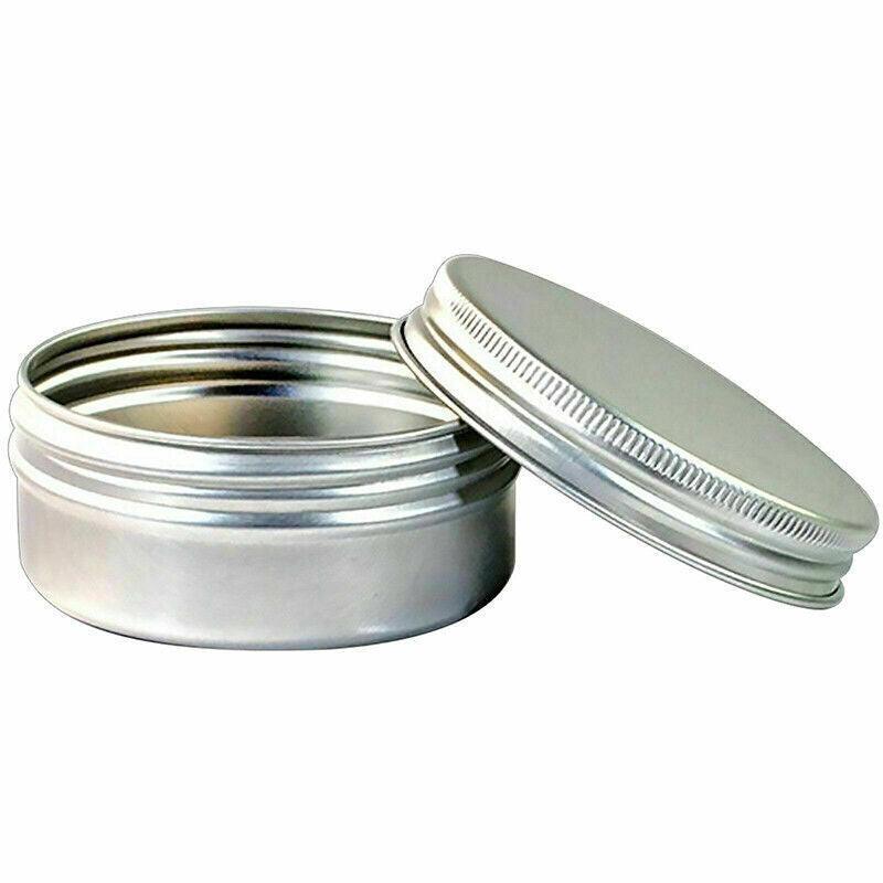 50Pcs Durable Silver Aluminum Cosmetic Pot Lip Balm Jar Containers Empty Tin - 10ML