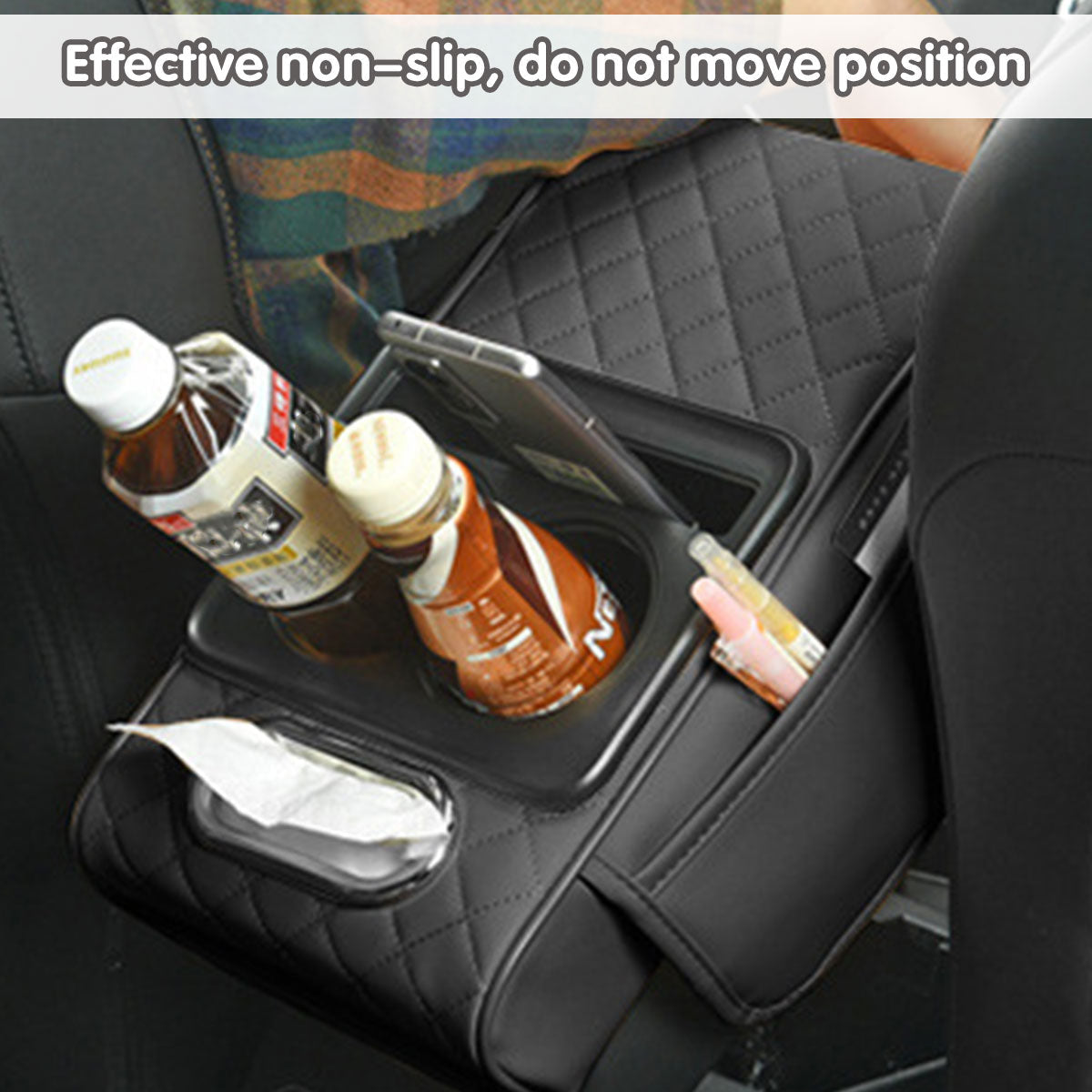 Car Armrest Pad Central Console Box Lift Rest Support Organizer Black Red