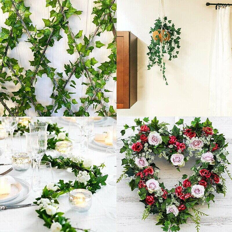 12 X 2M Artificial Ivy Vine Fake Foliage Flower Hanging Leaf Garland Plant Party - Scindapsus Leaves