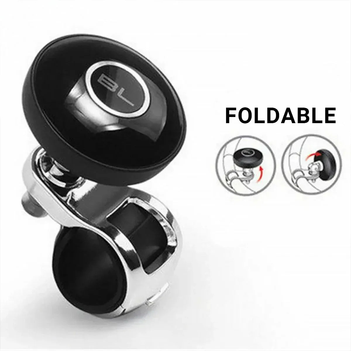 Universal Black Metal Steering Wheel Car Accessories Helper Grip Spinner Knob