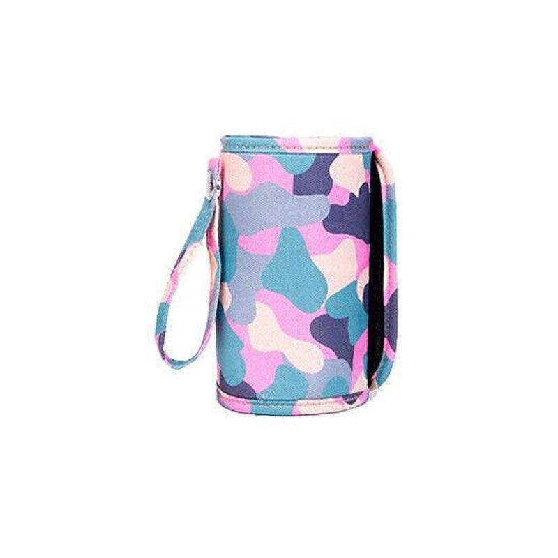 Portable USB Milk Warmer Bag Travel Bottle Heating Pouch for Feeding on the Go - Pink