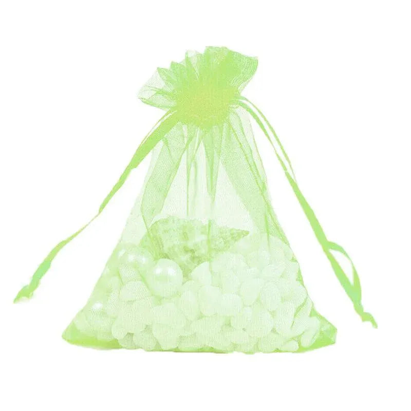 50PCS Organza Bag Sheer Bags Jewellery Wedding Candy Packaging Sheer Bags 10*15 cm - Fruit Green/50PCS