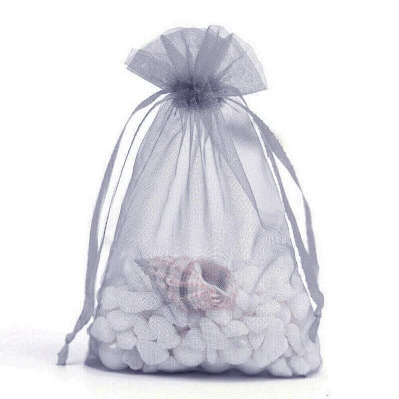 50PCS Organza Bag Sheer Bags Jewellery Wedding Candy Packaging Sheer Bags 10*15 cm - Grey/50PCS