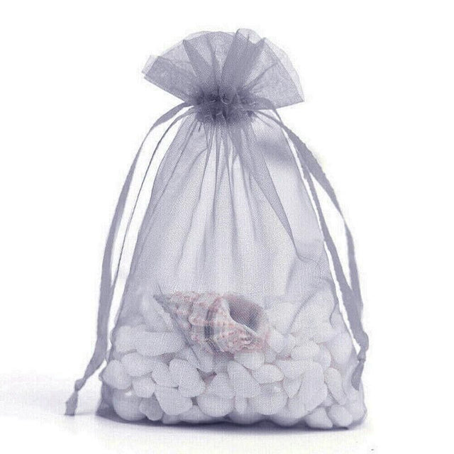 50PCS Organza Bag Sheer Bags Jewellery Wedding Candy Packaging Sheer Bags 10*15 cm - Grey/50PCS