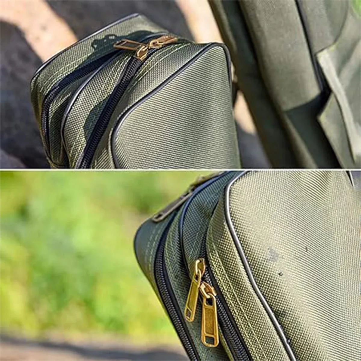 150cm Portable Foldable Fishing Rod Carrier Fish Pole Tools Storage Bag Case - Black