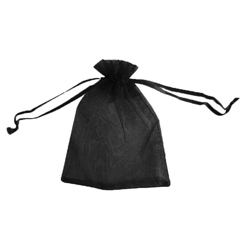 50 pcs Organza Bag Sheer Bags Jewellery Wedding Candy Packaging Sheer Bags 7*9 cm - Black/50PCS