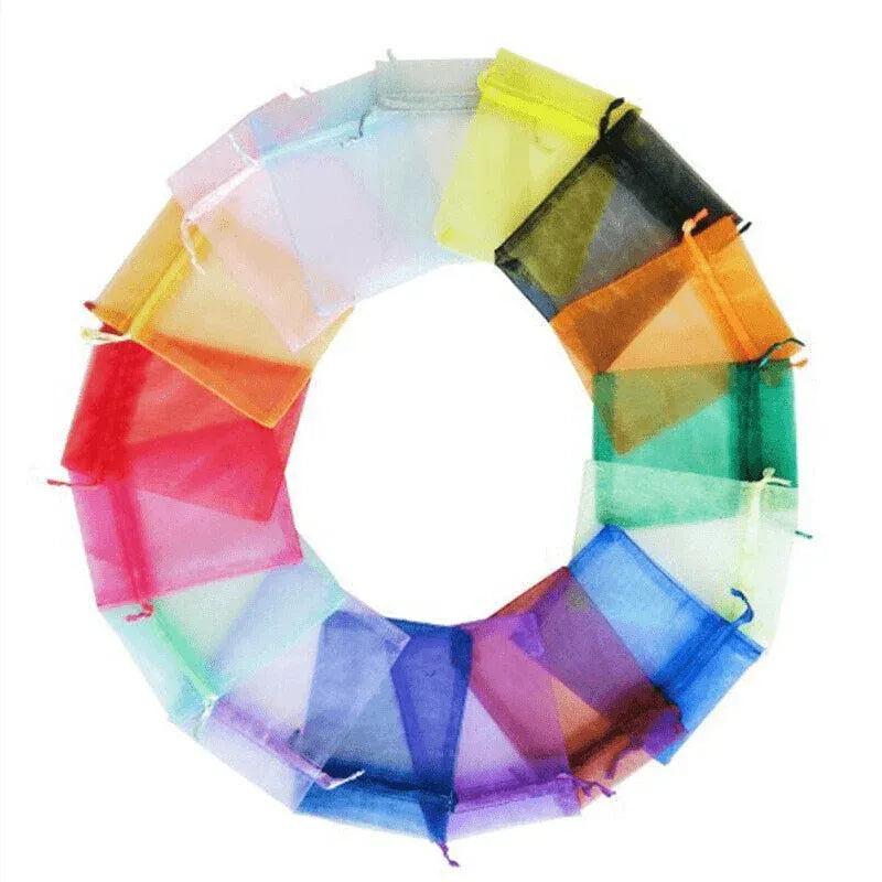 50 pcs Organza Bag Sheer Bags Jewellery Wedding Candy Packaging Sheer Bags 7*9 cm - Black/50PCS