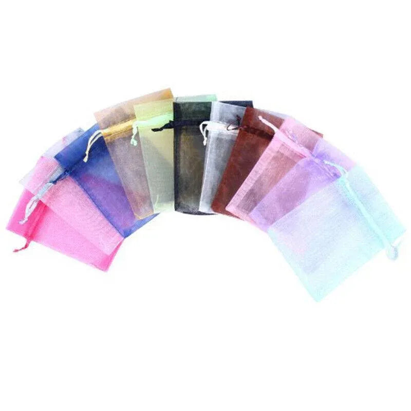 50 pcs Organza Bag Sheer Bags Jewellery Wedding Candy Packaging Sheer Bags 7*9 cm - Black/50PCS