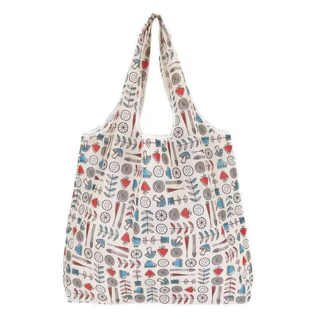 Reusable Foldable Light Waterproof Shopping Bags Carry bag Grocery Big - Beige Plant