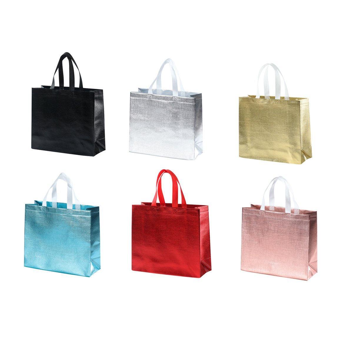 25PCS Embossed Non-Woven Tote Bag Fashion Shopping Gift Packaging Bag - Black-40*30*12cm