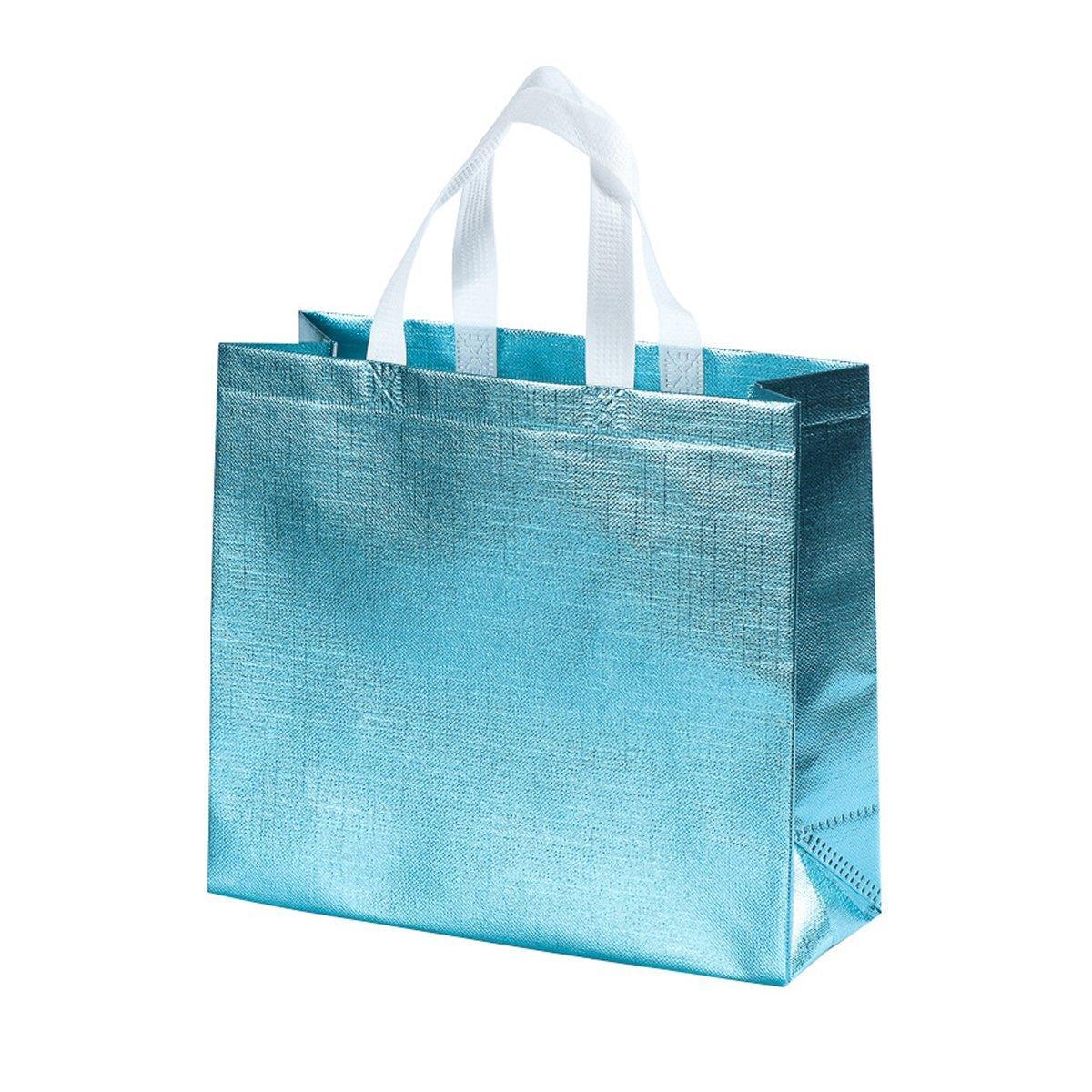 25PCS Embossed Non-Woven Tote Bag Fashion Shopping Gift Packaging Bag - Black-40*30*12cm