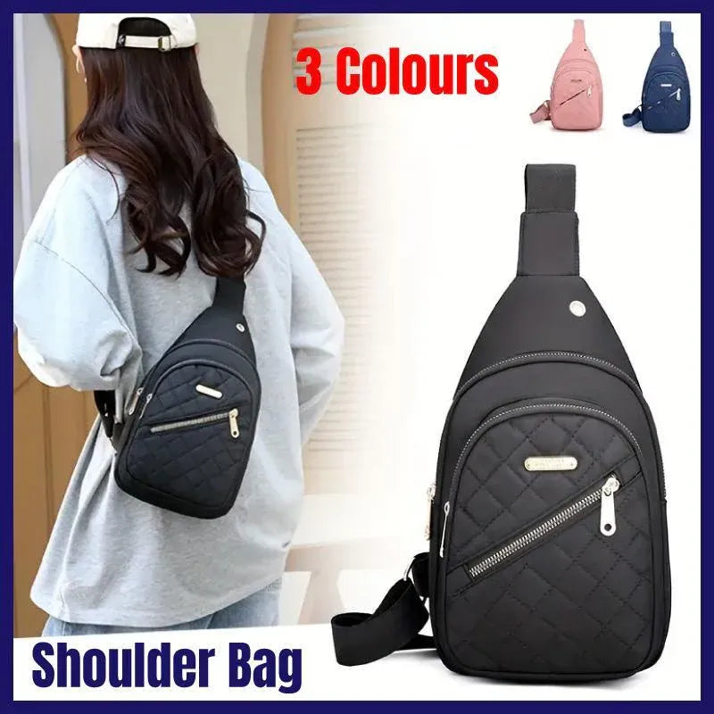 Chest Bag Crossbody Sports Bag Simple Casual Crossbody Bag for Travel Outdoor - Pink