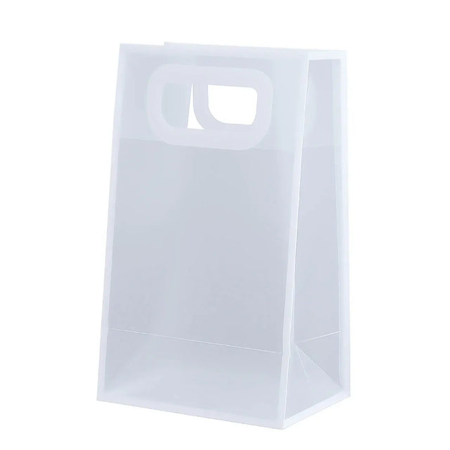 Reusable Frosted Plastic Gift Bags Handle Gifts Flowers 20 Pack - 15x10x25cm