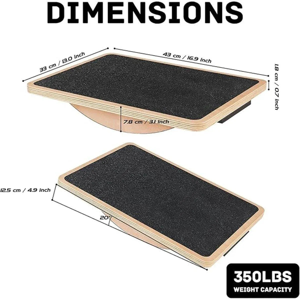 Balance Board Wooden Fitness Wobble Yoga Board Pilate Fitness Train