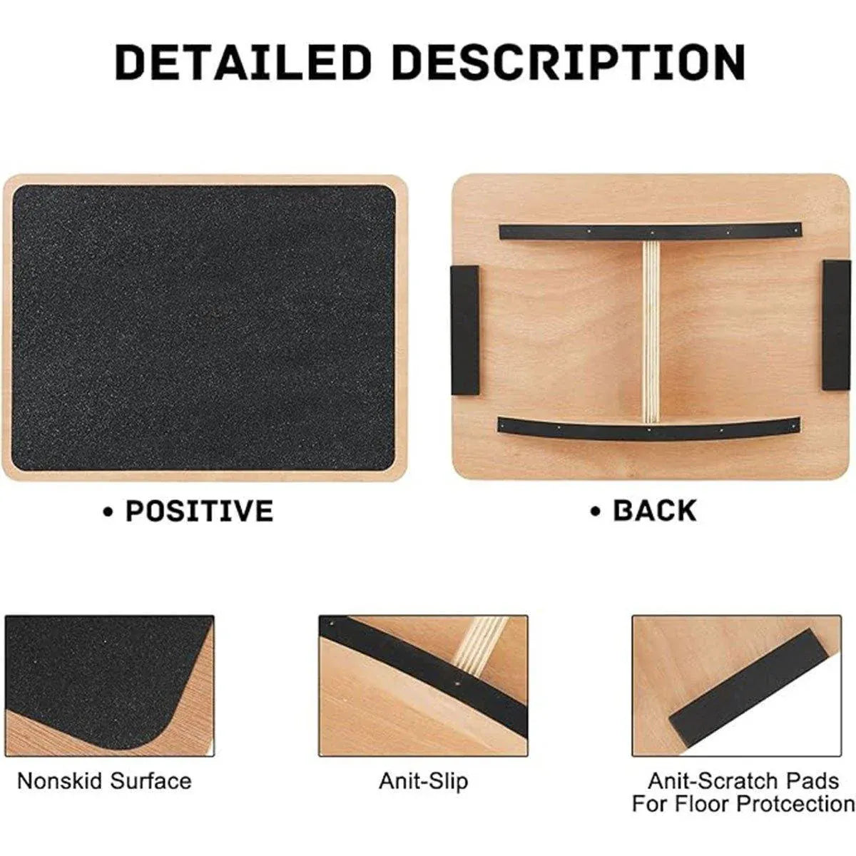 Balance Board Wooden Fitness Wobble Yoga Board Pilate Fitness Train