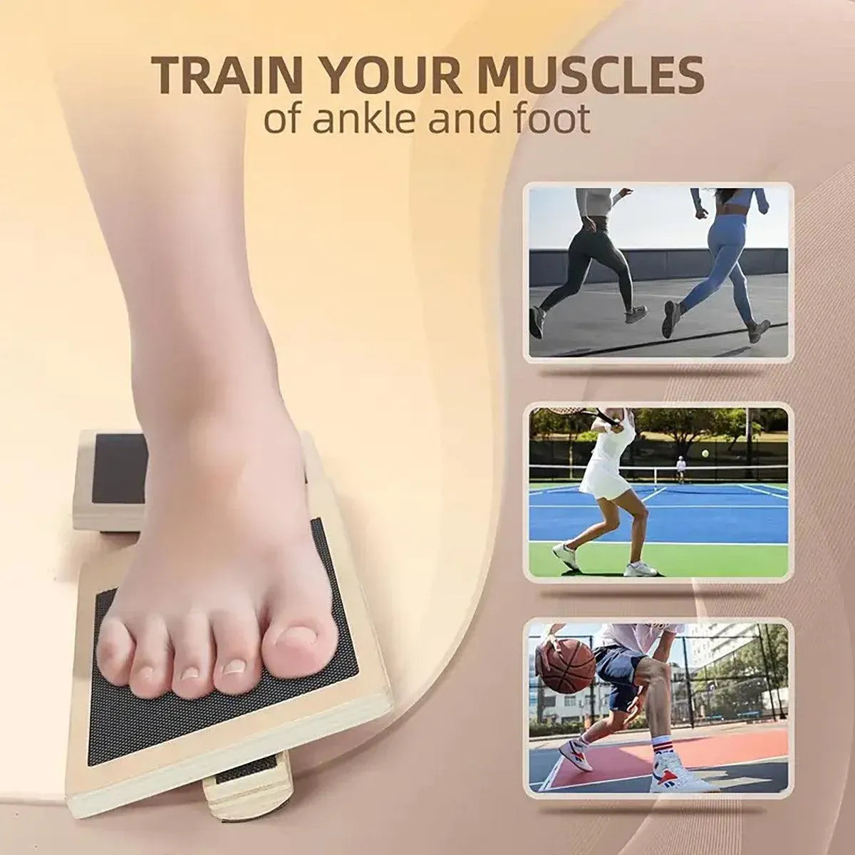 Wooden Yoga Foot Stretching Balance Board Training New Ballet Single Leg Balance