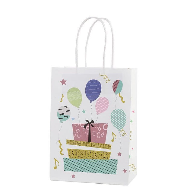 30X Kraft Paper Tote Bag High Capacity Birthday Gift Handbag - Balloon-30pcs