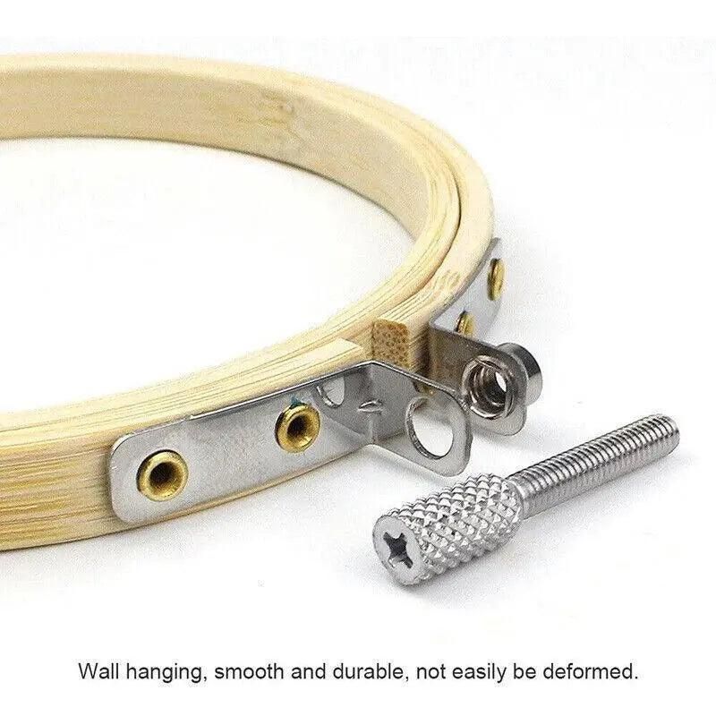 10PCS Bamboo Embroidery Hoops for Sewing Cross-Stitch & Wedding Crafts - 23CM
