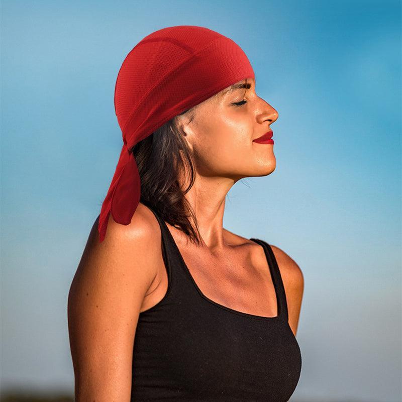 Durag Bandanna Cap Cycling Head Wraps Skull Cap Scarves Caps Motorcycle Sports - Grey