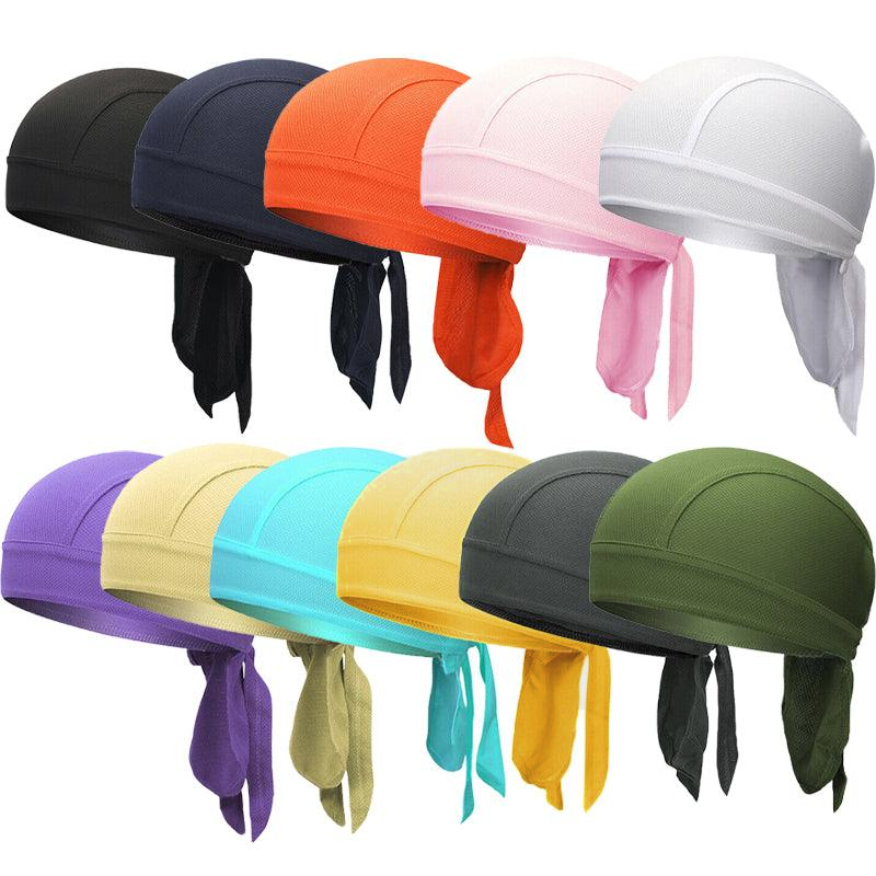Durag Bandanna Cap Cycling Head Wraps Skull Cap Scarves Caps Motorcycle Sports - Grey
