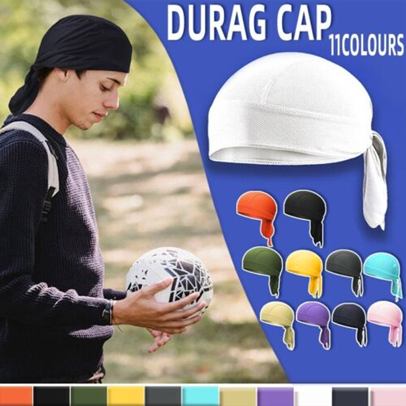 Durag Bandanna Cap Cycling Head Wraps Skull Cap Scarves Caps Motorcycle Sports - Navy