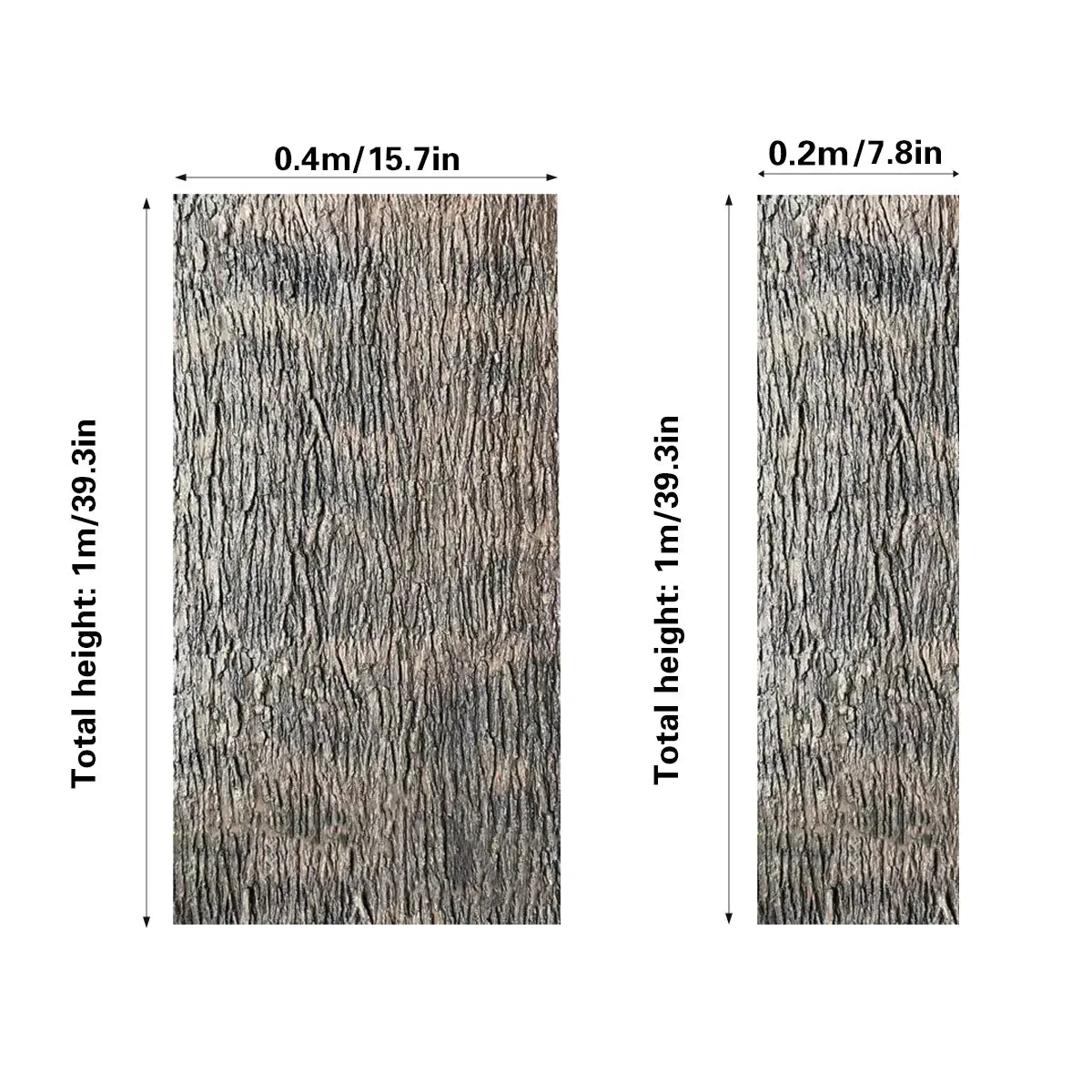 Simulation of Tree Bark Water Pipe Cover Decoration Realistic Texture Home Use - 40x100cm