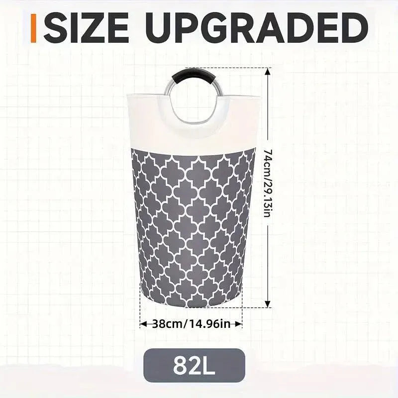 82L Large Capacity Laundry Basket for Dirty Clothes Toy Storage and Organizing - Grey