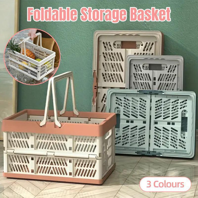 Foldable Portable Picnic Basket Lightweight Storage for Use Grey