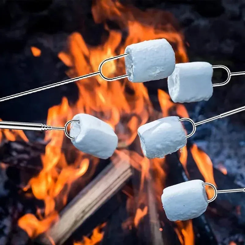 Marshmallow Roasting Sticks Extendable BBQ Forks for Campfire Barbecue Fun 8PCS