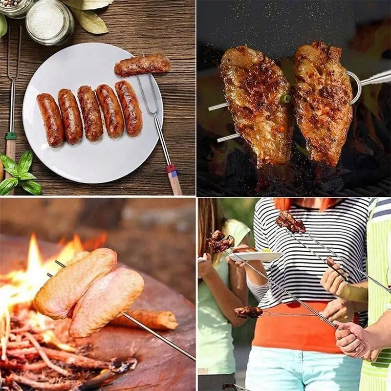 Marshmallow Roasting Sticks Extendable BBQ Forks for Campfire Barbecue Fun 8PCS