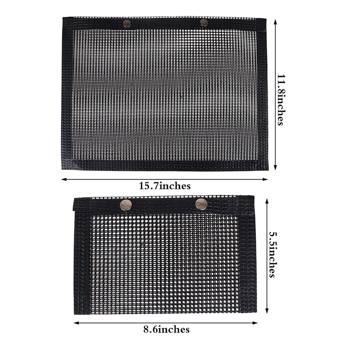 24x14CM BBQ Grilling Mesh Reusable Bag Outdoor Camping Barbecue Grill Mats Cooking Pads - Black