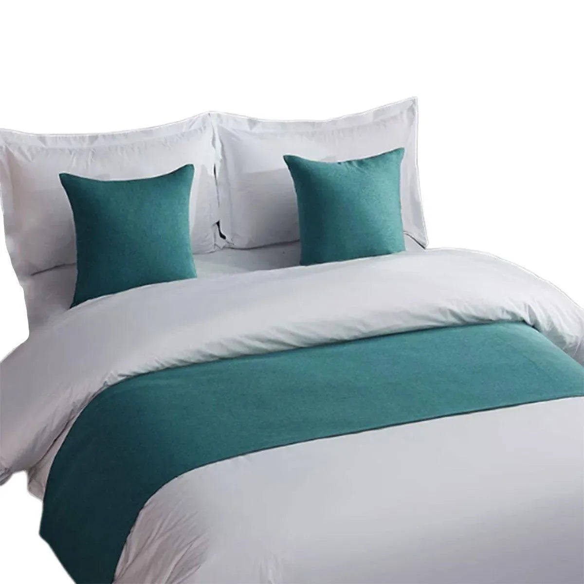 Luxury Hotel Bedding Set Bed End Towel Pillow Cover for Bedroom and Hotels - Grey-58x225cm-Bedend towel
