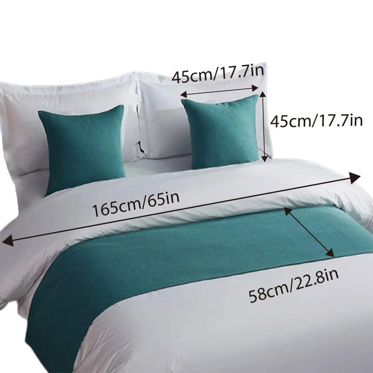 Luxury Hotel Bedding Set Bed End Towel Pillow Cover for Bedroom and Hotels - Grey-58x225cm-Bedend towel