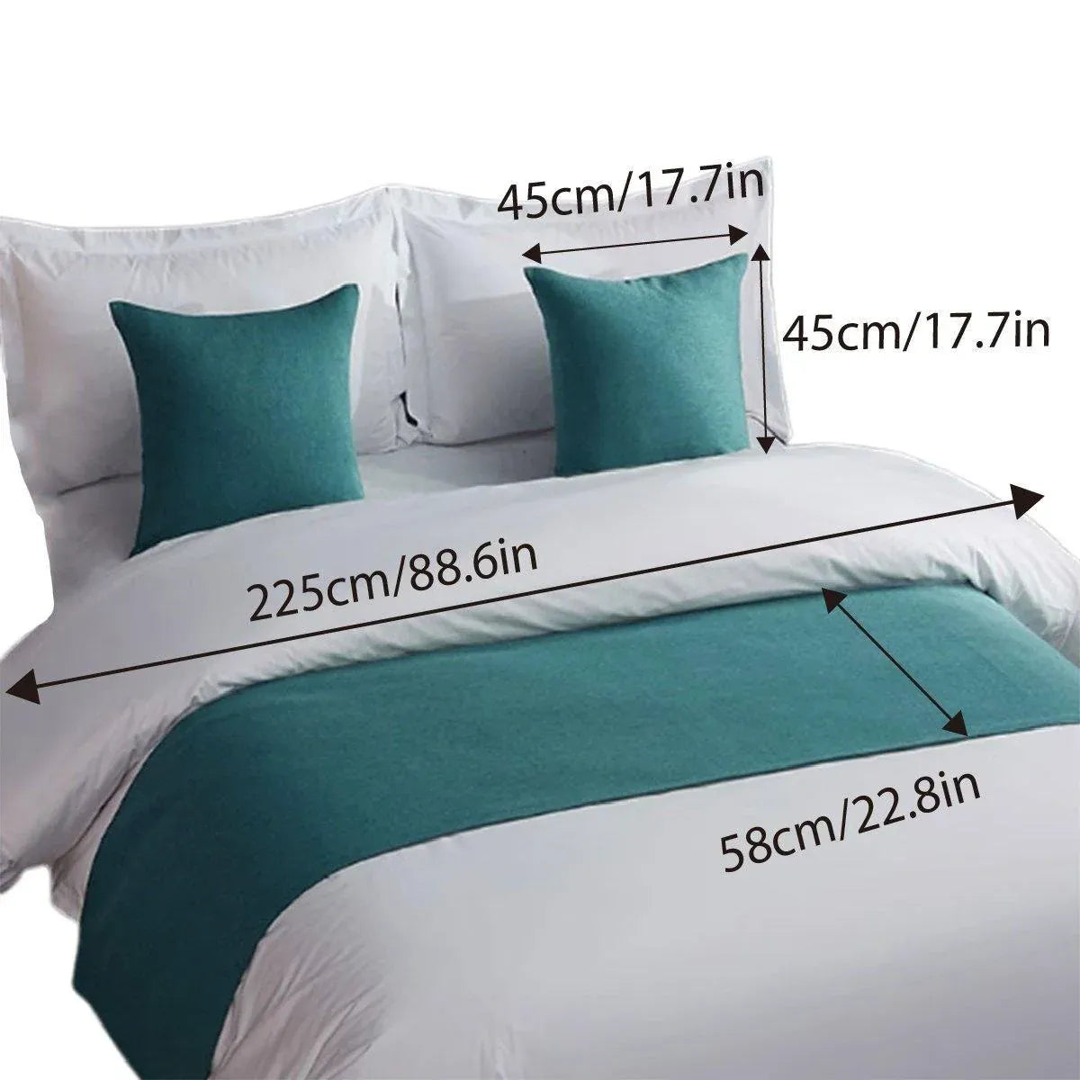 Luxury Hotel Bedding Set Bed End Towel Pillow Cover for Bedroom and Hotels - Grey-58x225cm-Bedend towel