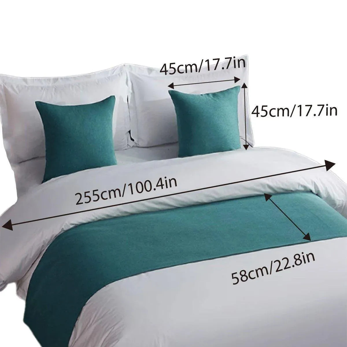 Luxury Hotel Bedding Set Bed End Towel Pillow Cover for Bedroom and Hotels - Grey-58x225cm-Bedend towel