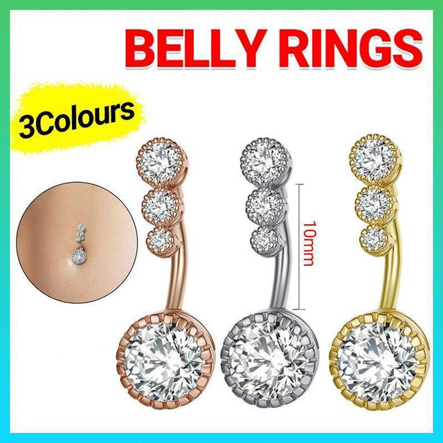 Belly Button Rings Bar Steel Copper Zirconia Piercing Body Piercing - Rose Gold